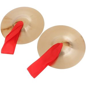 1 Pair Koperen Cimbaal Hand Percussie-instrumenten Mooie Percussief Geluid Heldere Tone Goed Cadeau Speelgoed Voor Kind