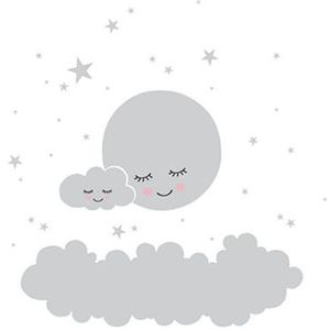 Moon Stars Muurtattoo Cloud Kwekerij Muurstickers Voor Kinderkamer Decal Nursery Muursticker Meisjes Decoratieve Vinyl Babies T180838
