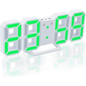 3D LED Wall Clock Modern Digital Table Clock Watch Desktop Alarm Clock 24/12 Hour Display Nightlight Wall Clock for Living Room