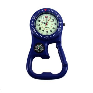 Prachtige Outdoor Lichtgevende Kompas Flesopener Backpacker Fob Clip-On Karabijnhaak Horloge