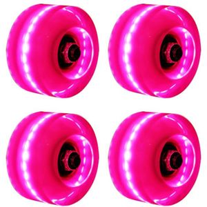 4 Stuks Led Sliding Lichtgevende Roller Skate Wielen Outdoor Pu Transparant Met Bankroll Lagers Licht Up Schaatsen Voor Volwassenen Kids