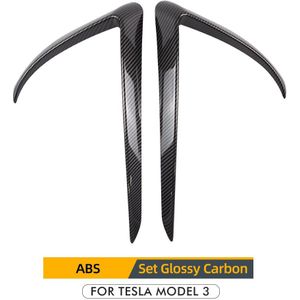 Front Blade Trim Voor Tesla Model 3 Abs Koolstofvezel Auto Styling Decor Modificatie Mistlicht Spoiler Light Blade -2022