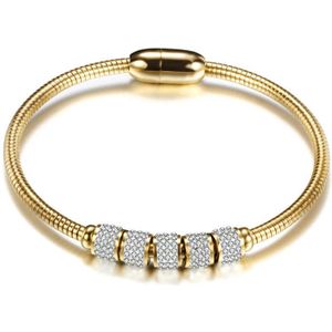 Rvs Magneet Armbanden Voor Vrouwen Rose Goud Zirkoon Vrouw Armband En Armbanden Vrouwelijke Vrouwen Accessoires Sieraden