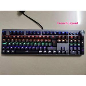 Wired Gaming Mechanische Toetsenbord Met 104 Toetsen, Gemengde Backlight, zwart En Grijs Met Multifunctionele Knoppen Frans/Us Layout/ES-RS