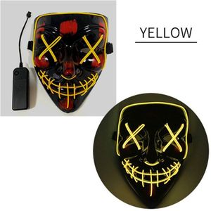 Halloween Prop Horror Masker Koud Licht Flash Grimas Fluorescerende Scary Masker Met De Controller Glow In The Dark Party Masker