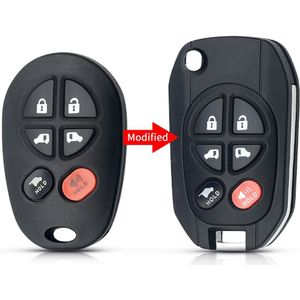 Keyyou Vervangende Afstandsbediening Autosleutel Shell Gewijzigd Flip 3 Buttns Fob TOY43 Case Voor Toyota Tacoma Highlander Sequoia Sienna Tundra