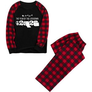 Kerst Vrouw Moeder Gedrukt Tops En Broek Kerst Familie Kleding Pyjama Jaar Familie Ouder-kind Set Plaid print