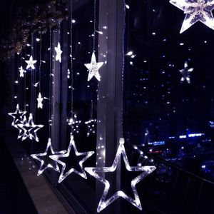 110V 220V Led Star Gordijn String Light Kerstverlichting Kerst Garland Voor Wedding Party Venster Outdoor Indoor jaar Decor