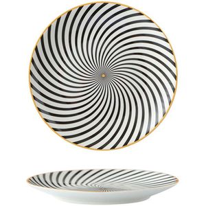 8-Inch Scandinavische Stijl Geometrische Serie Keramische Ontbijt Plaat Westerse Steak Platte Schotel Fruitschaal Decoratie Opknoping Plaat
