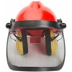 Hard Hat Oorbeschermer Metalen Mesh Splash-Proof Masker Grasmaaier Bescherming Man Labor Ademende Shockproof Lichtgewicht Helm