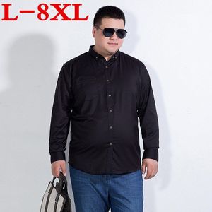 8XL 7XL Plus Size Lente Herfst Katoenen Jurk Shirts Heren Casual Shirt, casual Mannen Plus Size Slim Fit Sociale Shirts