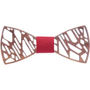 Walnoot Houten Strikje Mannen Onregelmatige Bloemen Hollow Gesneden Hout Bowtie Pak Shrit Trouwjurk Accessoires Grvata tie