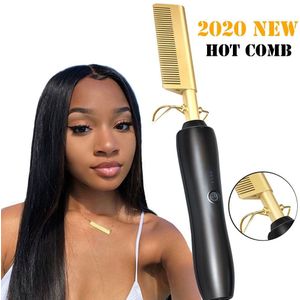 Défriser Les Cheveux Fers Plats Défriser Brosse Chaude Chauffage Peigne Cheveux Droit Styler Ondulation Fer À Friser Cheveux