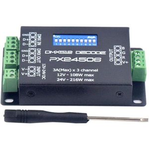 DC12V 24V PX24506 Dmx 512 Decoder Driver Versterker Controller Voor Rgb Led Strip Licht