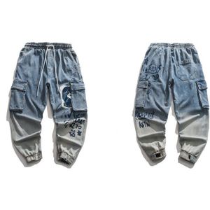 Gonthwid Graffiti Jeans Denim Cargo Broek Streetwear Hip Hop Casual Multi-Pockets Baggy Loose Jeans Harajuku Skateboard Broek