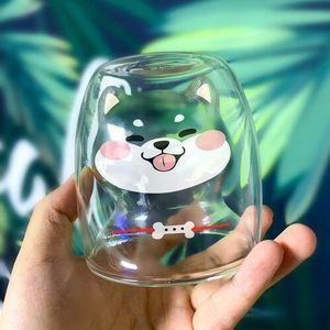 Handgemaakte Creatieve Shiba Inu Cup Citroen Mok Kat Cup Melk Mok Ontbijt Kopjes Cocktail Diamant Glas Mok Persoonlijkheid Drinkware