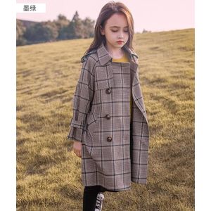 Baby Kleding Kinderkleding Windjack Lange Mouwen Revers Plaid Jas Op De Meisjes Modis Trenchcoat Voor Meisjes Y2640 Met riem