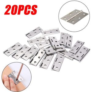 20 Pcs Hardware Rvs Scharnieren Deur Connector Lade 6 Montagegaten Duurzaam Meubels Boekenkast Venster Kast Thuis