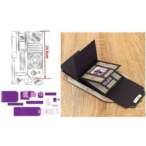 Mini Pocket Frames Albums Waterval Kaarten Tabbladen Pagina 'S Metalen Stansmessen Voor Diy Scrapbooking Ambachtelijke Papier Kaarten Maken