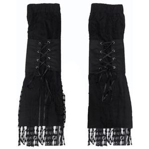 Herfst Winter Punk Gothic Lace-Up Splicing Harajuku Japanse Been Warmer Voet Sok Zwarte Over Knie Kwastje Been Cover