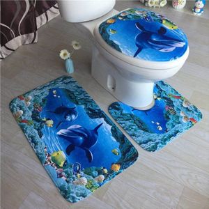 3 Stks/set Toilet Seat Cover Badmat Embossing Flanel Vloer Tapijten Kussen Voor Huisdecoratie Badkamer Accessoires