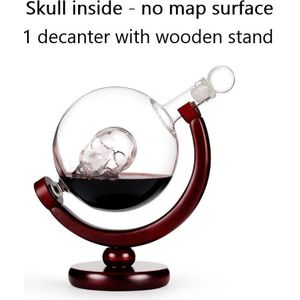 Whiskey Decanter Globe Wijn Glas Set Zeilboot Schedel Binnen Kristal Whisky Karaf Met Fijn Hout Stand Drank Decanter Voor Vodka