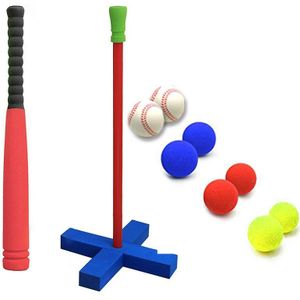 Kids Soft Foam T-Ball Baseball Set Speelgoed 8 Verschillende Gekleurde Ballen Omvatten Organiseren Tas Voor Kinderen Over 1 jaar Oud