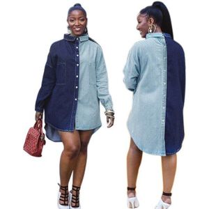 SuperAen Europe Denim Shirts Women Autumn and Spring Ladies Blouses and Tops Long Sleeve Women Clothing