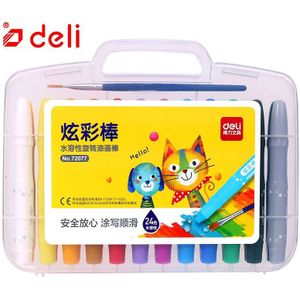 Deli 12/24/36 Kleur Wax Crayon Zachte Olie Pastel Schilderen Krijt Pastels Snoep Kleur Art Tekening Set krijt Student Briefpapier