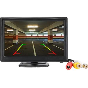 Auto Parkeerhulp 5 inch Rear View Monitor + Auto Omkeren Achteruitkijkspiegel Backup Camera met Rubber Vacuüm Cup Beugel