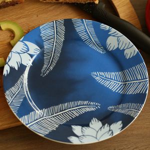 8 inch diner platen servies blauw bloemen gedrukt desserts keramische gerechten bone china ontbijt gerecht ronde