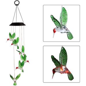 Kleur Veranderende LED Hummingbird Solar Windgong Yard Home Garden Decor