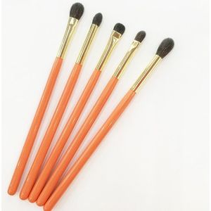 Professionele Handgemaakte Make-Up Kwasten Kit Zachte Blauwe Eekhoorn Geitenhaar Oogschaduw Precieze Blending Brush Oranje Make Up Borstel Set