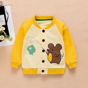 Baby Kleding Cartoon Dier Patroon Meisjes Jongens Jassen Jassen Peuter Kids Jas Uitloper Baseball Winddicht Kinderen Kleding