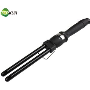 Krultang Met Toermalijn Keramische Coating 13Mm Hair Curler Wand Roller Anti-Brandwonden Isolerende Tip Dubbele Buis Styling gereedschap