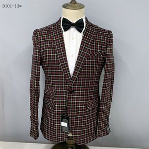 2022 Mannen Casual Boutique Business Plaid Slanke Pak Jurk Blazers Jacket Formele Jas