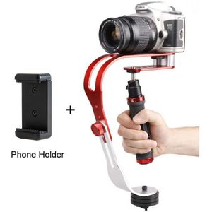 Aluminium Mini Handheld Digitale Camera Stabilisator Video Steadicam Mobiele 5DII Motion Dv Steadycam + Smartphone Klem