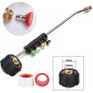 Hoge Druk Auto Power Washer Spray Wand Lance 5 Nozzle Kit Wasmachines Metal Jet Lance Nozzles Adapter Tuin Water wassen