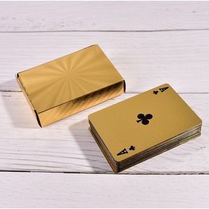 Goudfolie Speelkaarten Texas Hold'em Poker Gold Foil Plated Poker Card Grappige hoogwaardige games 1 set Marbit