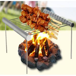 Draagbare Roestvrij Staal BBQ Grill Vouwen BBQ Grill Mini Pocket BBQ Grill Barbecue Accessoires Voor Thuis Park Gebruik