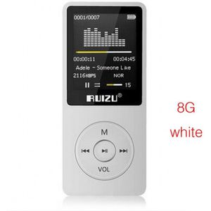 Ruizu X02 MP3 Speler 8Gb Draagbare Muziek Walkman Ultradunne Lossless Geluid Muziek Media MP3 Spelers Met Fm Radio E-Book opname