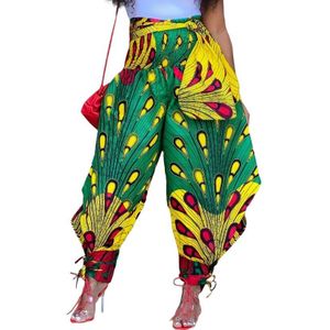 Polyester Afrikaanse Dames Kleding Dashiki Print Broek Elastische Taille Ankara Mode Hoge Harem Pant Afrikaanse Broek Voor Vrouwen