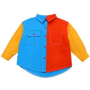 Kinderkleding Meisjes Stiksels Shirt In De Grote Kinderen Mode Overhemd Vrouwelijke Baby Kleur Overhemd Meisje blouse