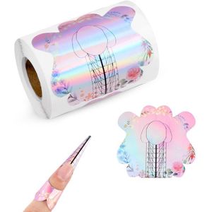 100 stuks nagelvormen voor Franse nagels tips verlenging, UV gel gebouw zelfklevende papieren mallen stencil