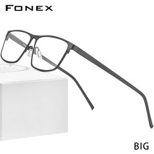 FONEX Pure Titanium Brilmontuur Mannen Recept Bril Voor Mannen Vierkante Brillen Bijziendheid Monturen Brillen 871
