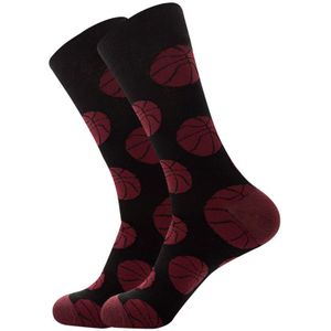 Kleurrijke Mannen Basketbal Voetbal Rugby Tennis Voetbal Bowling Sport Bal Patroon Happy Wedding Sokken Grappige Katoenen Crew Homme Sox