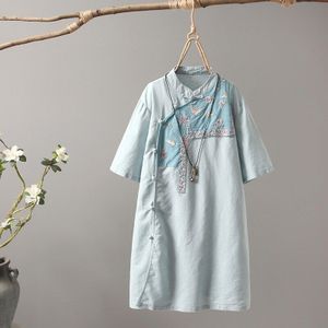 Chinese Cheongsam Tops Voor Vrouwen Chinese Stijl T-shirt Zen Tanng Pak Borduren Top Linnen Zachte Festival Traditionele Top 10201