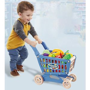 Rollenspel Speelgoed Winkelwagen Set Pretend Speelgoed Kruidenier Kar Met Pretend Voedsel Keuken Accessoires Voor Kids