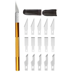Imzay Carving Metalen Scalpel Mes Gereedschap Kit Met Vinger Protector 3 Soorten Messen Antislip Mes Veiligheid Cutter Papier mes