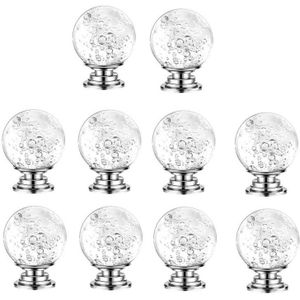 10Pcs 30Mm Kast Knoppen Crystal Ronde Bubble Glas Handvat Decoratieve Kast Dresser Lade Keuken Meubels Handvat